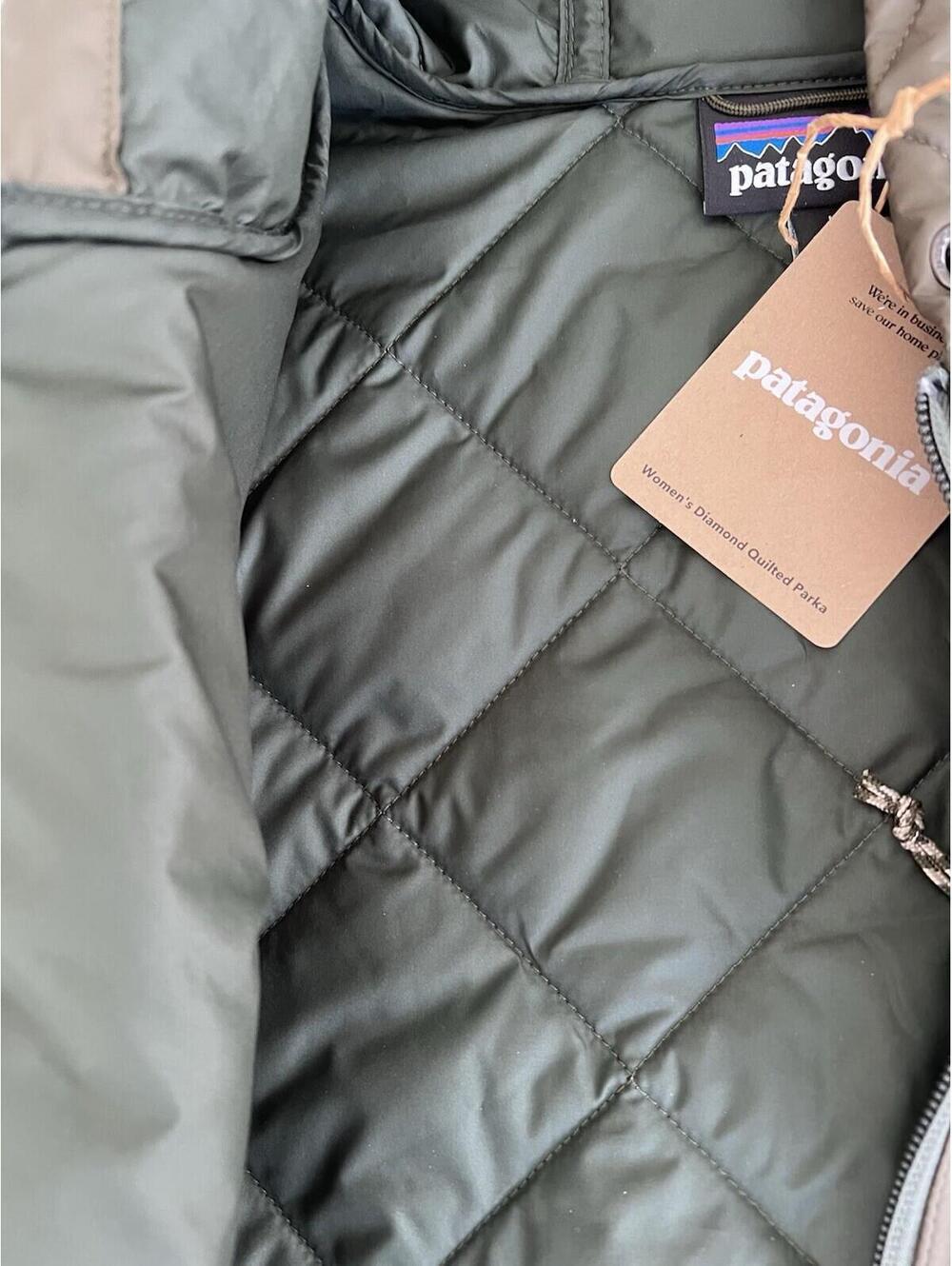 $279 Patagonia Women's Diamond Quilted Parka Size XL Basin Green - Picture 7 of 11